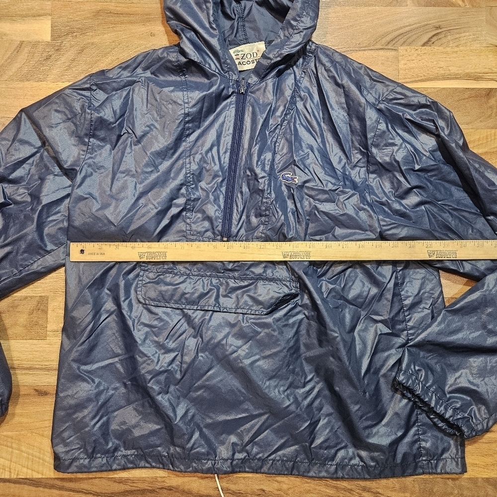 Vintage Izod Lacoste Windbreaker Jacket L Navy Hooded Anorak Packable - Picture 5 of 9